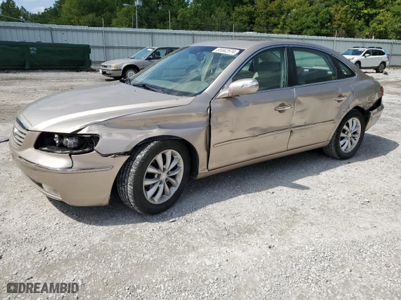2007 Hyundai Azera SE with VIN KMHFC46F57A179561, listed as a Copart auction lot 65562574 with 161,939 mi miles and Salvage Title. Bid and sale history available at carsss.com. Image 1.