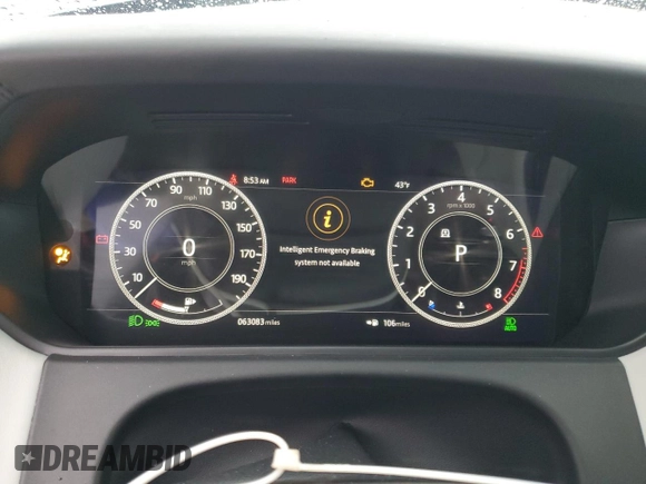 2020 Land Rover Range Rover Velar with VIN SALYU2EE4LA264630, listed as a Copart auction lot 42437845 with 63,083 mi miles and Salvage Title. Bid and sale history available at DreamBid. Image 9.