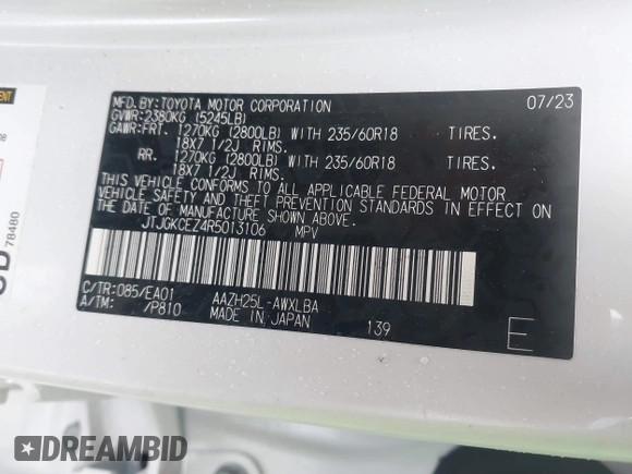 2024 Lexus NX 350h Premium z VIN JTJGKCEZ4R5013106, wystawiony jako IAAI lot #41499547 z przebiegiem 13 651 mil mil oraz . Historia ofert i sprzedaży dostępna na DreamBid. Obrazek 9.