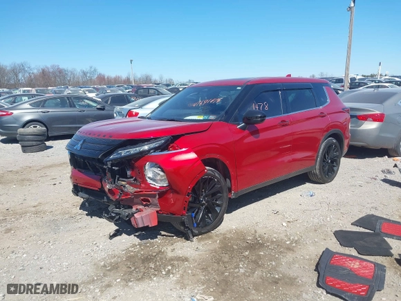 2022 Mitsubishi Outlander SE with VIN JA4J4UA82NZ058161, listed as a IAAI auction lot 41891478 with 40,187 mi miles. Bid and sale history available at carsss.com. Image 2.