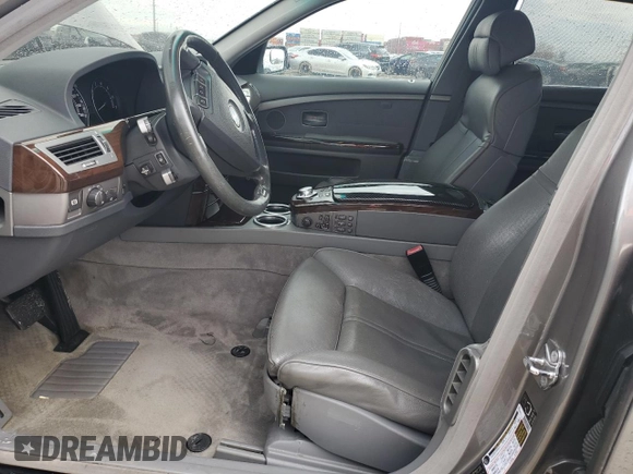 2005 BMW 7 Series 745Li with VIN WBAGN63515DS56509, listed as a Copart auction lot 51021155 with 0 mi miles and Salvage Title. Bid and sale history available at carsss.com. Image 7.