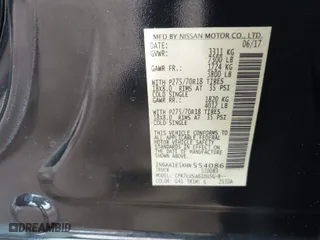 2017 Nissan Titan SV with VIN 1N6AA1E5XHN554086, listed as a IAAI auction lot 41463382 with 112,916 mi miles. Bid and sale history available at carsss.com. Image 9.