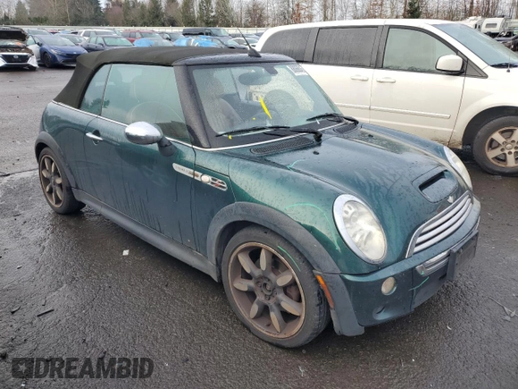2007 MINI Convertible S with VIN WMWRH33517TL95143, listed as a Copart auction lot 88068045 with 115,827 mi miles and Salvage title. Bid and sale history available at DreamBid. Image 4.
