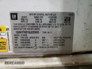 2016 GMC Acadia Denali z VIN 1GKKVTKD1GJ225693, wystawiony jako Copart lot #51792145 z przebiegiem Nie podano mil oraz Czysty tytuł • Clean title. Historia ofert i sprzedaży dostępna na DreamBid. Obrazek 13.
