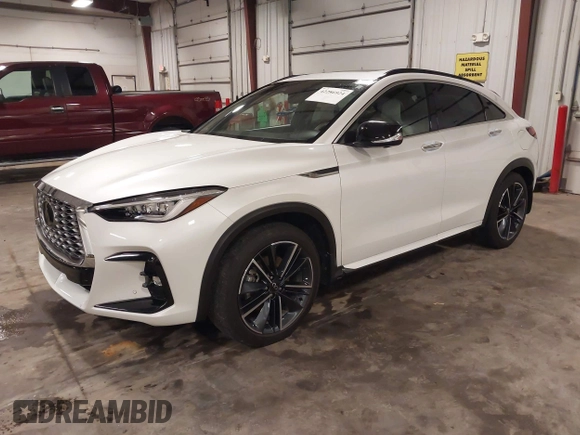 2023 Infiniti QX55 Essential with VIN 3PCAJ5KR3PF121093, listed as a IAAI auction lot 42286924 with 26,165 mi miles and . Bid and sale history available at DreamBid. Image 19.