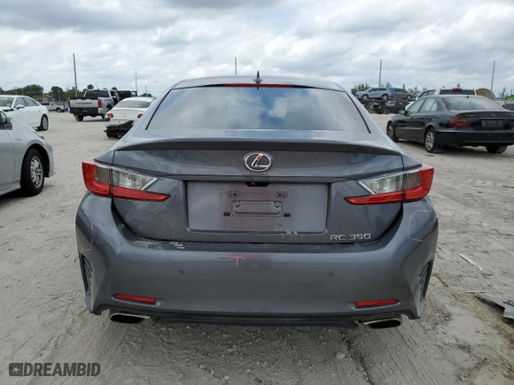 2015 Lexus RC 350 with VIN JTHHE5BC8F5002307, listed as a Copart auction lot 54145344 with 43,725 mi miles and Salvage Title. Bid and sale history available at carsss.com. Image 6.