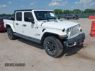 2020 Jeep Gladiator Overland with VIN 1C6HJTFG1LL131728, listed as a IAAI auction lot 42463078 with 112,487 mi miles and . Bid and sale history available at DreamBid. Image 1.