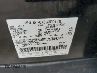 2018 Ford Explorer Platinum с VIN 1FM5K8HT0JGA40158, выставлен на аукционе Copart как лот 56282075 с пробегом 109 769 миль миль и Чистый • Clean title. История ставок и продаж доступна на DreamBid. Изображение 14.