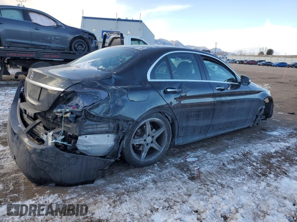 2015 Mercedes-Benz C-Class C 400 with VIN 55SWF6GB5FU010065, listed as a Copart auction lot 89392505 with 72,998 mi miles and Salvage Title. Bid and sale history available at carsss.com. Image 3.