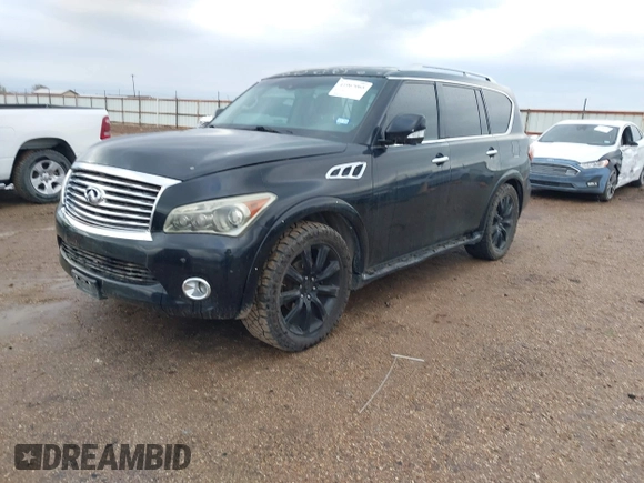 2011 Infiniti QX56 7-passenger with VIN JN8AZ2NF2B9502532, listed as a IAAI auction lot 41967065 with 226,780 mi miles. Bid and sale history available at carsss.com. Image 2.