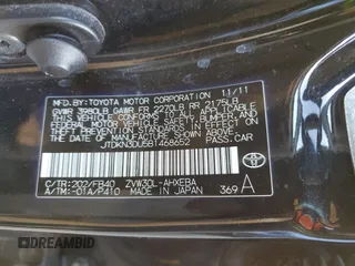 2011 Toyota Prius I with VIN JTDKN3DU5B1468652, listed as a Copart auction lot 43157945 with 140,681 mi miles and Clean Title. Bid and sale history available at DreamBid. Image 12.