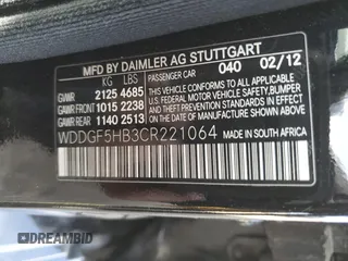 2012 Mercedes-Benz C 350 Sport with VIN WDDGF5HB3CR221064, listed as a Copart auction lot 86373104 with 187,938 mi miles and Salvage Title. Bid and sale history available at DreamBid. Image 12.