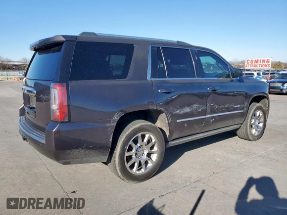 2015 GMC Yukon Denali with VIN 1GKS1CKJ7FR132677, listed as a Copart auction lot 47820925 with 144,821 mi miles and Salvage Title. Bid and sale history available at carsss.com. Image 3.