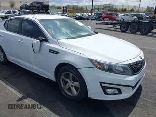 2015 Kia Optima LX with VIN KNAGM4A70F5544142, listed as a IAAI auction lot 41939888 with 215,426 mi miles and . Bid and sale history available at DreamBid. Image 1.