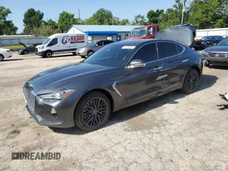 2019 Genesis G70 Advanced with VIN KMTG54LE5KU014990, listed as a Copart auction lot 61719545 with 52,600 mi miles and Salvage title. Bid and sale history available at DreamBid. Image 1.
