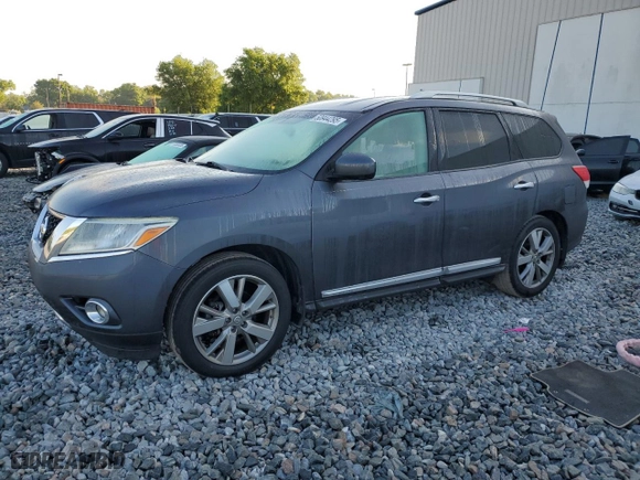 2014 Nissan Pathfinder S with VIN 5N1AR2MNXEC637569, listed as a Copart auction lot 50944295 with 169836 miles and Salvage Title. Bid and sale history available at carsss.com. Image 1.