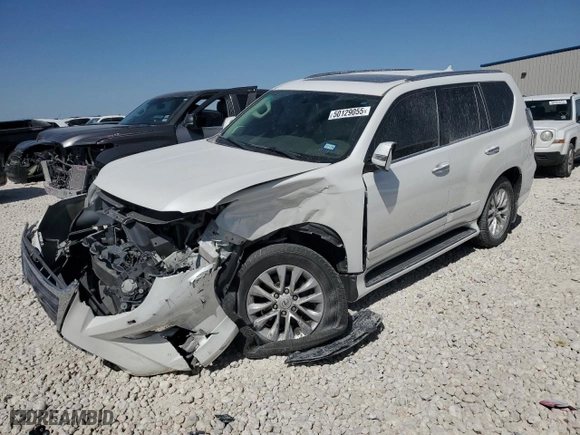 2014 Lexus GX 460 with VIN JTJBM7FX2E5085084, listed as a Copart auction lot 50129055 with 160,294 mi miles and Salvage Title. Bid and sale history available at carsss.com. Image 1.