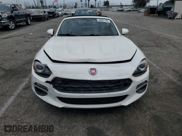 2017 FIAT 124 Spider Classica with VIN JC1NFAEKXH0126511, listed as a Copart auction lot 59601185 with Not provided miles and Salvage title. Bid and sale history available at DreamBid. Image 5.