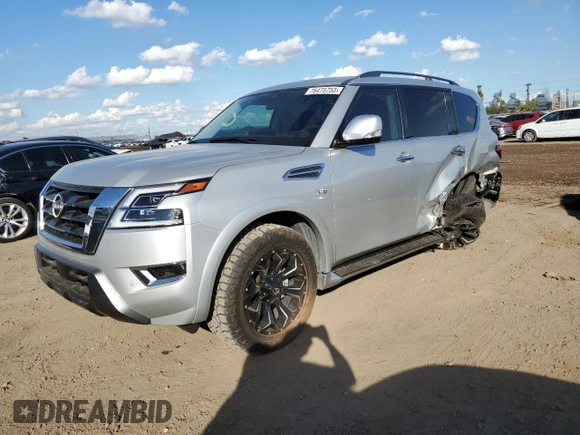 2022 Nissan Armada SV with VIN JN8AY2AC5N9161632, listed as a Copart auction lot 76475753 with 17,665 mi miles. Bid and sale history available at carsss.com. Image 1.
