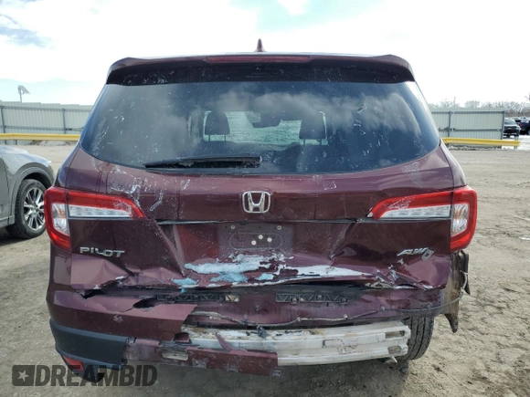 2021 Honda Pilot EX-L with VIN 5FNYF6H51MB060655, listed as a Copart auction lot 46318785 with Not Provided miles and Salvage Title. Bid and sale history available at DreamBid. Image 6.