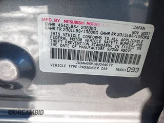 2008 Mitsubishi Lancer Evolution GSR with VIN JA3AW86V18U044077, listed as a IAAI auction lot 41208625 with 157,788 mi miles. Bid and sale history available at carsss.com. Image 9.