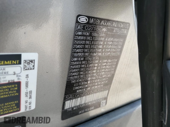 2018 Land Rover Range Rover HSE с VIN SALGS2SV8JA394333, выставлен на аукционе Copart как лот 55092455 с пробегом 69 603 миль миль и Чистый • Clean title. История ставок и продаж доступна на DreamBid. Изображение 13.