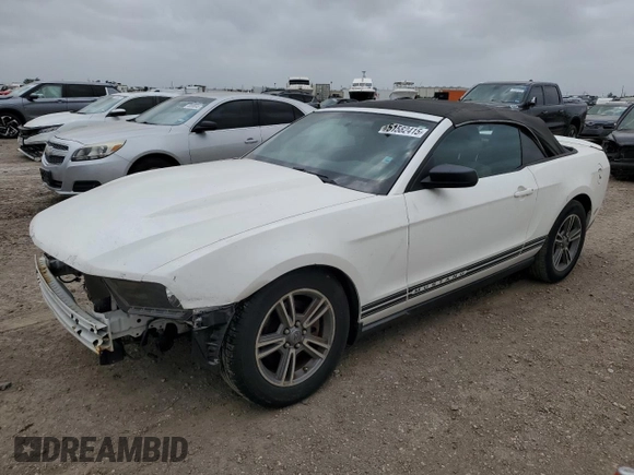 2012 Ford Mustang V6 with VIN 1ZVBP8EM3C5276322, listed as a Copart auction lot 51582415 with 164,794 mi miles and Salvage Title. Bid and sale history available at carsss.com. Image 1.