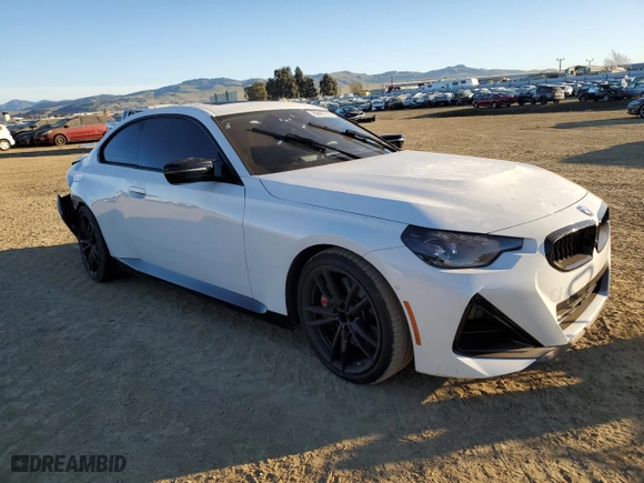 2023 BMW 2 Series M240i with VIN 3MW43CM0XP8C79023, listed as a Copart auction lot 89407375 with 12,065 mi miles and Salvage Title. Bid and sale history available at carsss.com. Image 4.
