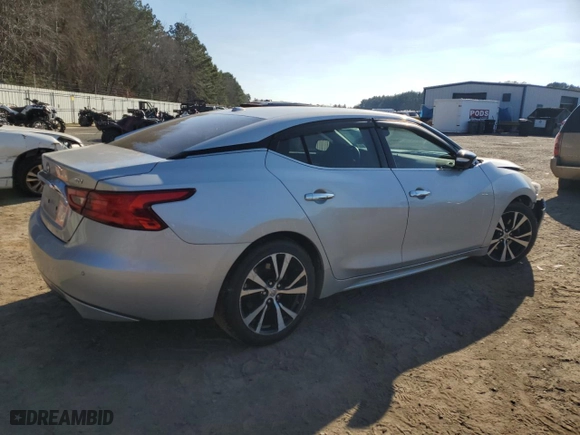 2017 Nissan Maxima SV with VIN 1N4AA6AP5HC443129, listed as a Copart auction lot 87247314 with 91,940 mi miles and Salvage Title. Bid and sale history available at carsss.com. Image 3.