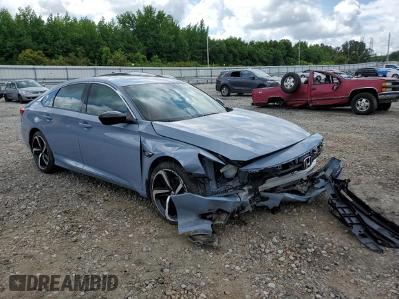 2021 Honda Accord Sport with VIN 1HGCV2F30MA029866, listed as a Copart auction lot 58736855 with 28,216 mi miles and Salvage title. Bid and sale history available at DreamBid. Image 4.