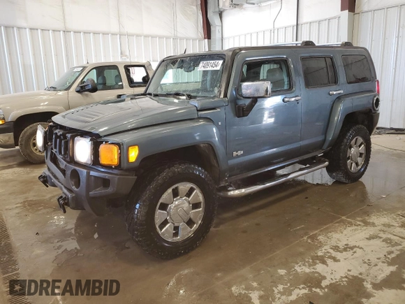2007 Hummer H3 SUV with VIN 5GTDN13E678118560, listed as a Copart auction lot 74091454 with 196,504 mi miles and Non Repairable. Bid and sale history available at carsss.com. Image 1.