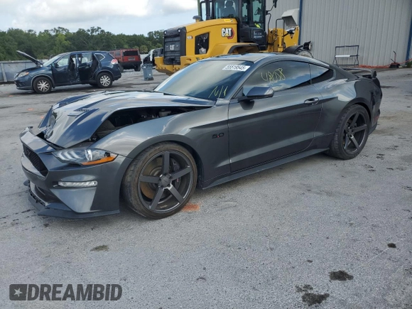 2019 Ford Mustang GT with VIN 1FA6P8CF3K5142116, listed as a Copart auction lot 55519545 with 48,058 mi miles and Salvage title. Bid and sale history available at DreamBid. Image 1.