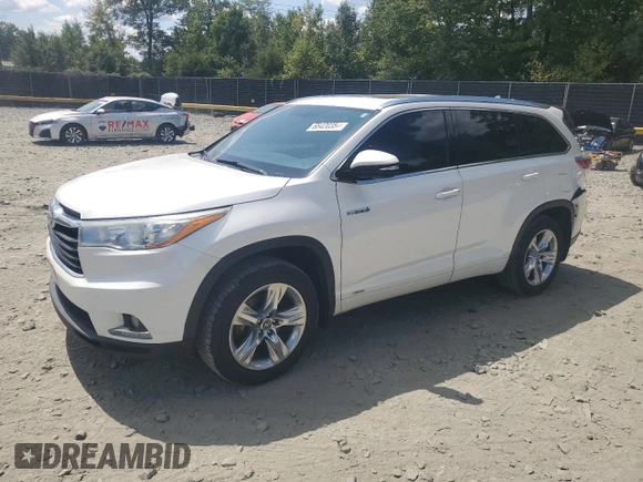 2016 Toyota Highlander Hybrid Limited with VIN 5TDDCRFH7GS016309, listed as a Copart auction lot 68420354 with 112,336 mi miles and Salvage Title. Bid and sale history available at carsss.com. Image 1.