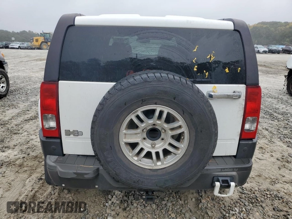 2007 Hummer H3 SUV with VIN 5GTDN13E978167512, listed as a Copart auction lot 79580574 with 186,030 mi miles and Salvage Title. Bid and sale history available at carsss.com. Image 6.