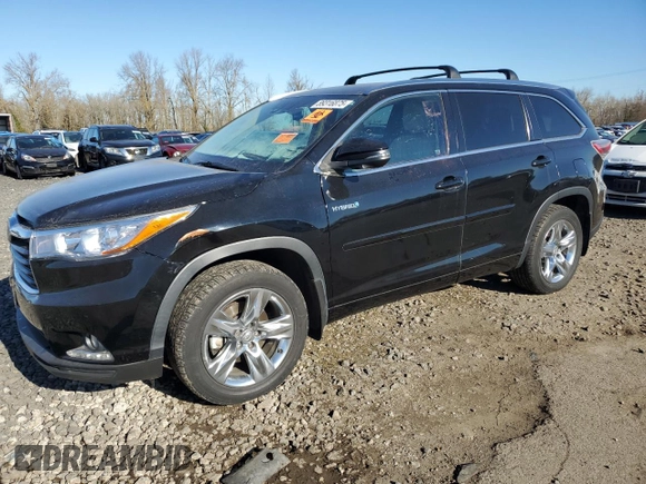 2015 Toyota Highlander Limited with VIN 5TDDCRFH6FS010841, listed as a Copart auction lot 89316875 with 75,873 mi miles and Salvage title. Bid and sale history available at DreamBid. Image 1.