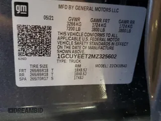 2021 Chevrolet Silverado 1500 RST with VIN 1GCUYEET2MZ325602, listed as a Copart auction lot 47352065 with 46,731 mi miles and Salvage Title. Bid and sale history available at carsss.com. Image 12.