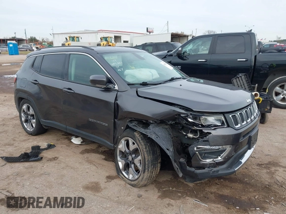 2019 Jeep Compass Limited with VIN 3C4NJCCBXKT676205, listed as a IAAI auction lot 41328757 with 83,446 mi miles. Bid and sale history available at carsss.com. Image 1.