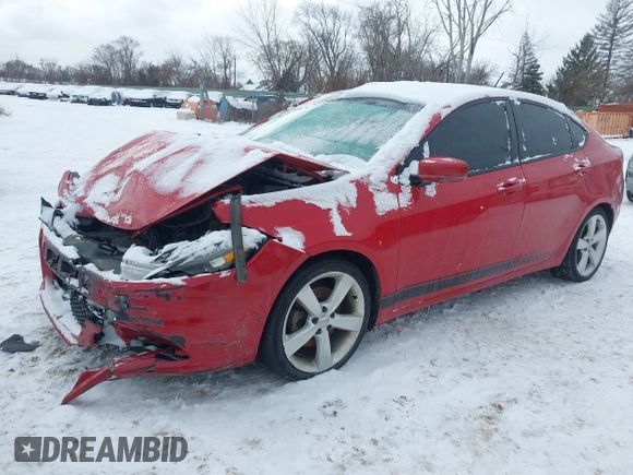 2015 Dodge Dart GT with VIN 1C3CDFEB4FD165702, listed as a IAAI auction lot 41612804 with 137,872 mi miles. Bid and sale history available at carsss.com. Image 2.