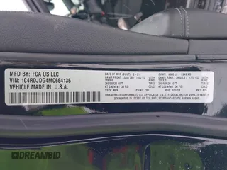 2021 Dodge Durango GT Plus z VIN 1C4RDJDG4MC664136, wystawiony jako IAAI lot #41609333 z przebiegiem 69 400 mil mil oraz . Historia ofert i sprzedaży dostępna na DreamBid. Obrazek 9.