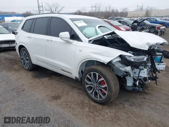 2023 Cadillac XT6 AWD Sport with VIN 1GYKPHRS1PZ155437, listed as a IAAI auction lot 41758495 with 22,949 mi miles. Bid and sale history available at carsss.com. Image 1.