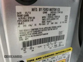 2013 Ford Expedition Max Limited with VIN 1FMJK1K56DEF54838, listed as a Copart auction lot 67055604 with 146,879 mi miles and Salvage title. Bid and sale history available at DreamBid. Image 15.