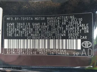 2010 Toyota Corolla with VIN 2T1BU4EE2AC412159, listed as a IAAI auction lot 41900094 with 156,661 mi miles. Bid and sale history available at carsss.com. Image 9.