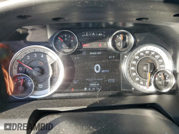 2018 Ram 1500 Big Horn with VIN 1C6RR7LM6JS355577, listed as a Copart auction lot 84673934 with 105,810 mi miles and Salvage Title. Bid and sale history available at carsss.com. Image 9.