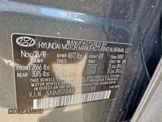 2020 Hyundai Santa Fe SE with VIN 5NMS23AD1LH203182, listed as a Copart auction lot 65295655 with 186,864 mi miles and Clean title. Bid and sale history available at DreamBid. Image 10.