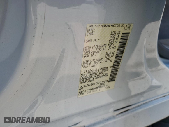 2015 Nissan Armada Platinum z VIN 5N1BA0NE1FN621958, wystawiony jako Copart lot #88787805 z przebiegiem 132 873 mil mil oraz Szkoda całkowita • Salvage title. Historia ofert i sprzedaży dostępna na DreamBid. Obrazek 14.