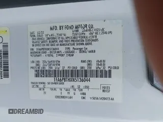 2022 Ford Mustang EcoBoost с VIN 1FA6P8THXN5136044, выставлен на аукционе IAAI как лот 41929087 с пробегом 46 896 миль миль и . История ставок и продаж доступна на DreamBid. Изображение 9.