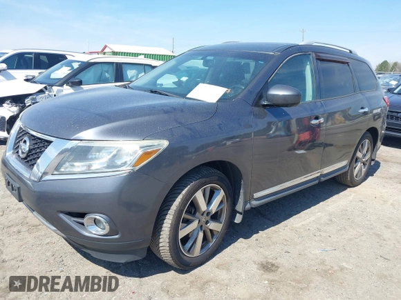 2014 Nissan Pathfinder S with VIN 5N1AR2MM3EC603111, listed as a IAAI auction lot 41815459 with 169,276 mi miles and . Bid and sale history available at DreamBid. Image 17.