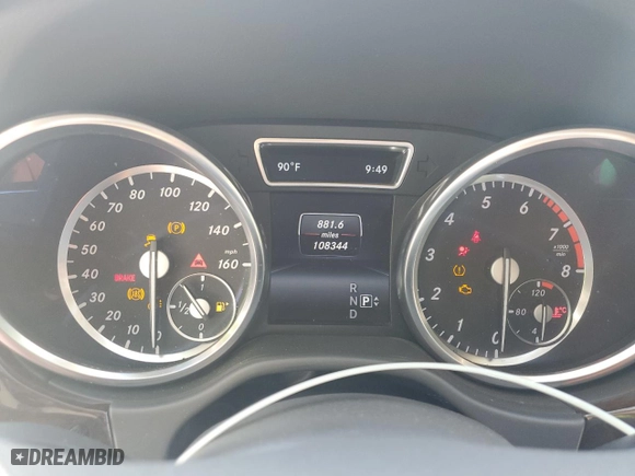 2015 Mercedes-Benz M-Class ML 350 with VIN 4JGDA5HB6FA490590, listed as a Copart auction lot 50024815 with 108,344 mi miles and Salvage Title. Bid and sale history available at carsss.com. Image 9.