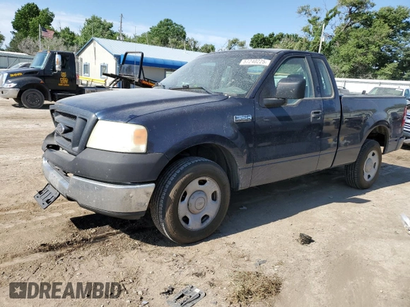 2005 Ford F-150 XL with VIN 1FTRF12W85NB33192, listed as a Copart auction lot 57240225 with 104,331 mi miles and Salvage title. Bid and sale history available at DreamBid. Image 1.