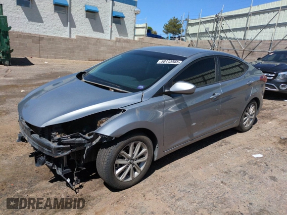 2014 Hyundai Elantra SE z VIN KMHDH4AE3EU150983, wystawiony jako Copart lot #58413865 z przebiegiem 174 038 mil mil oraz Szkoda całkowita • Salvage title. Historia ofert i sprzedaży dostępna na DreamBid. Obrazek 1.